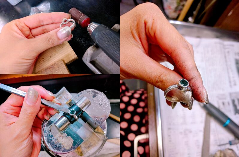 石留め 刻印 仕上げ磨き